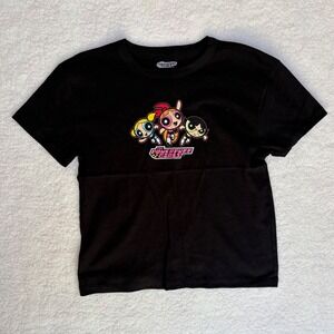 ❌❌❌SOLD❌❌❌ Powerpuff Girls Graphic T-Shirt Black Cotton Short Sleeve